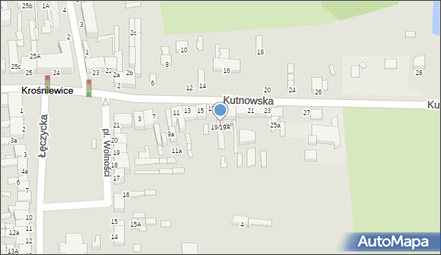 Krośniewice, Kutnowska, 19/19A, mapa Krośniewice