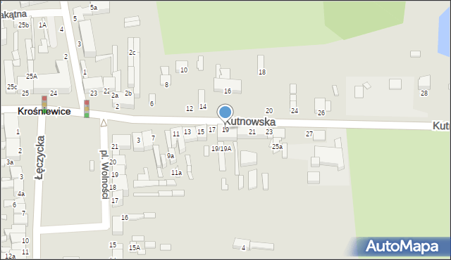 Krośniewice, Kutnowska, 19, mapa Krośniewice