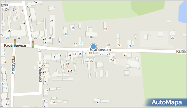 Krośniewice, Kutnowska, 19a, mapa Krośniewice