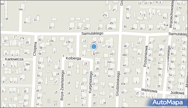 Krotoszyn, Kurpińskiego, 32, mapa Krotoszyna