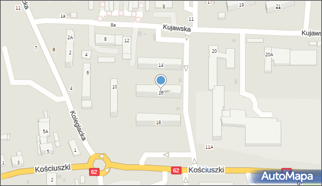 Kruszwica, Kujawska, 16, mapa Kruszwica