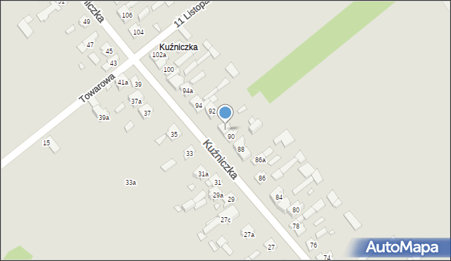 Krzepice, Kuźniczka, 90a, mapa Krzepice