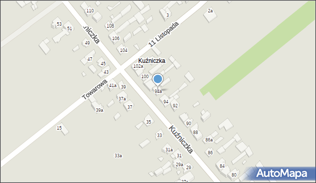 Krzepice, Kuźniczka, 94a, mapa Krzepice