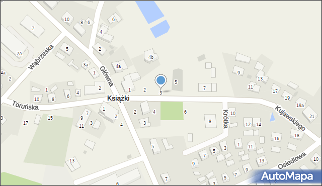 Książki, Kujawskiego, ks., 3, mapa Książki