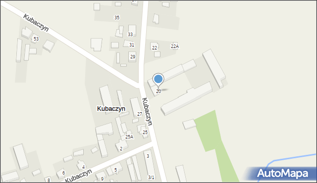 Kubaczyn, Kubaczyn, 20, mapa Kubaczyn