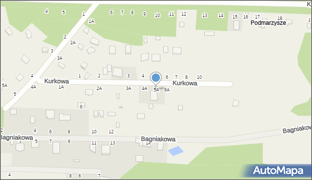 Kuby-Młyny, Kurkowa, 5A, mapa Kuby-Młyny