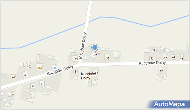 Kucębów, Kucębów Dolny, 32a, mapa Kucębów