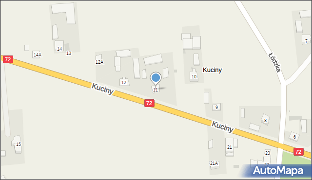 Kuciny, Kuciny, 11, mapa Kuciny