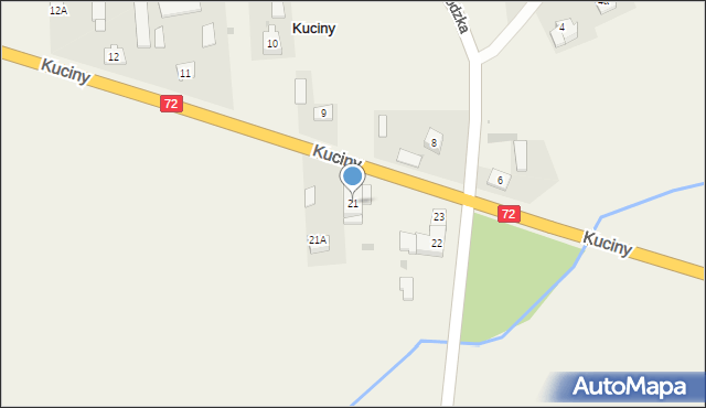 Kuciny, Kuciny, 21, mapa Kuciny