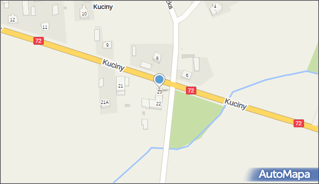 Kuciny, Kuciny, 23, mapa Kuciny