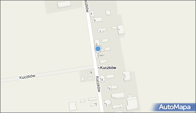 Kuczków, Kuczków, 1, mapa Kuczków