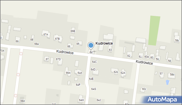 Kudrowice, Kudrowice, 64, mapa Kudrowice