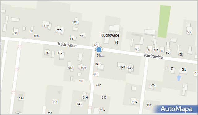 Kudrowice, Kudrowice, 64b, mapa Kudrowice