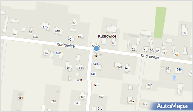Kudrowice, Kudrowice, 64C, mapa Kudrowice