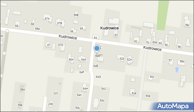 Kudrowice, Kudrowice, 64D, mapa Kudrowice