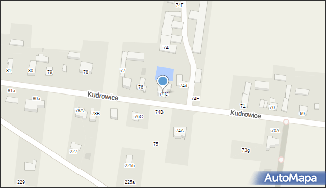 Kudrowice, Kudrowice, 74C, mapa Kudrowice