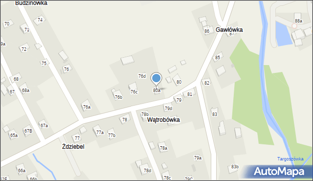 Kuków, Kuków, 80a, mapa Kuków