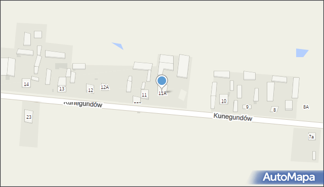 Kunegundów, Kunegundów, 11A, mapa Kunegundów