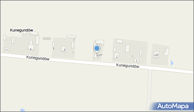 Kunegundów, Kunegundów, 3, mapa Kunegundów