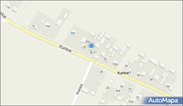 Kunice, Kunice, 81, mapa Kunice