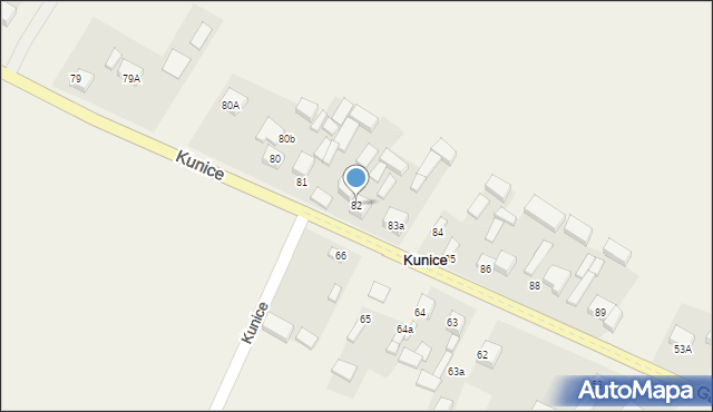 Kunice, Kunice, 82, mapa Kunice