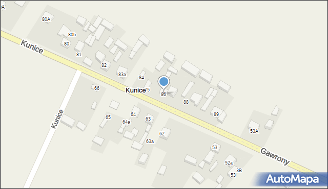 Kunice, Kunice, 86, mapa Kunice