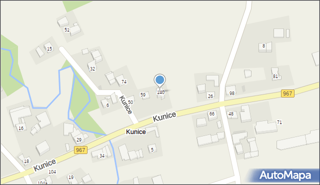 Kunice, Kunice, 140, mapa Kunice