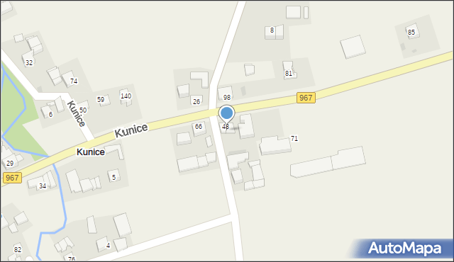 Kunice, Kunice, 48a, mapa Kunice