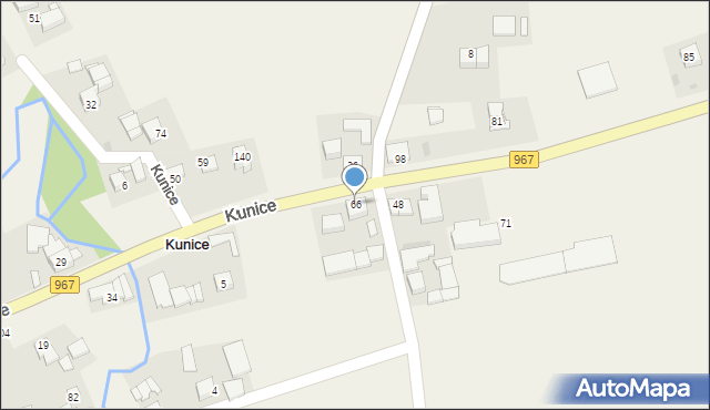 Kunice, Kunice, 66, mapa Kunice