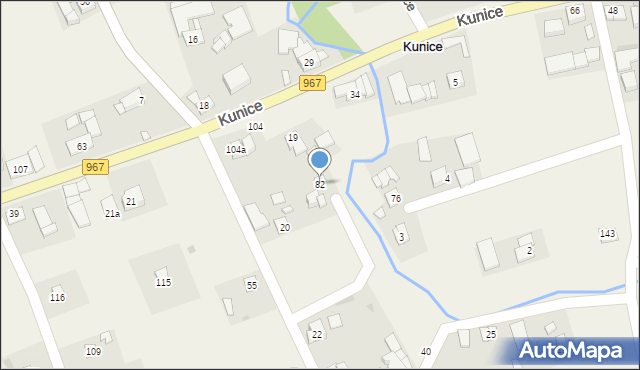 Kunice, Kunice, 82, mapa Kunice