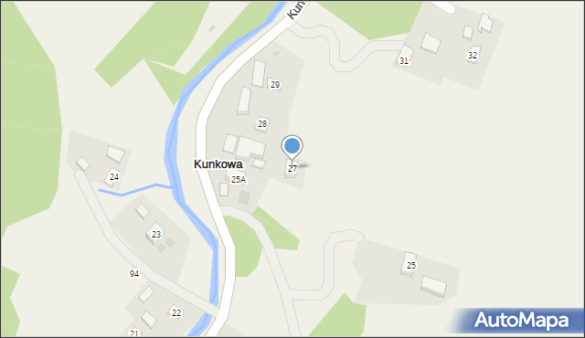 Kunkowa, Kunkowa, 27, mapa Kunkowa