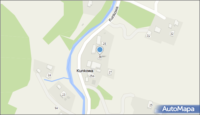 Kunkowa, Kunkowa, 28, mapa Kunkowa