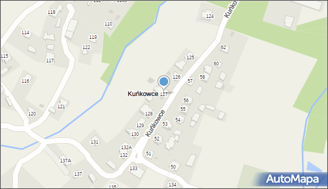 Kuńkowce, Kuńkowce, 127, mapa Kuńkowce