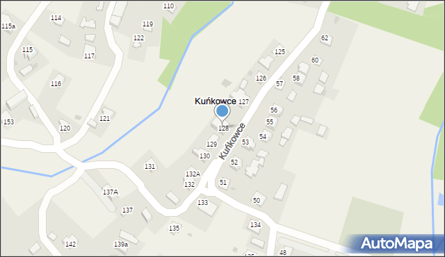 Kuńkowce, Kuńkowce, 128, mapa Kuńkowce