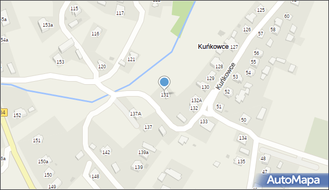 Kuńkowce, Kuńkowce, 131, mapa Kuńkowce