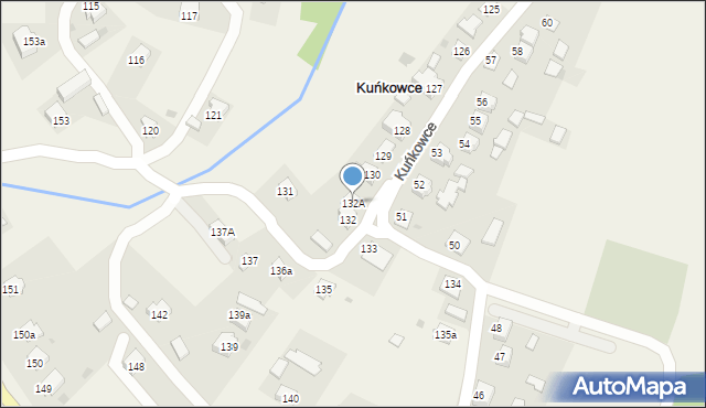 Kuńkowce, Kuńkowce, 132A, mapa Kuńkowce