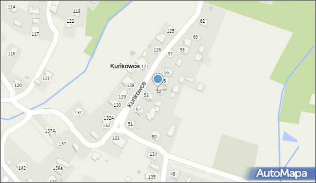 Kuńkowce, Kuńkowce, 54, mapa Kuńkowce