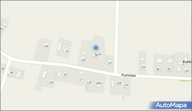 Kunowa, Kunowa, 26, mapa Kunowa