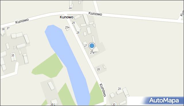 Kunowo, Kunowo, 27a, mapa Kunowo