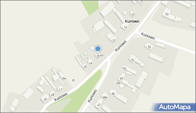 Kunowo, Kunowo, 13, mapa Kunowo