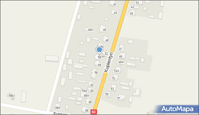Kupientyn, Kupientyn, 54, mapa Kupientyn
