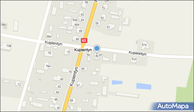 Kupientyn, Kupientyn, 61, mapa Kupientyn