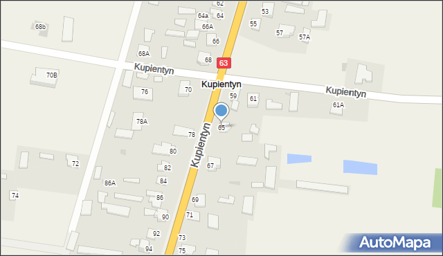 Kupientyn, Kupientyn, 65, mapa Kupientyn