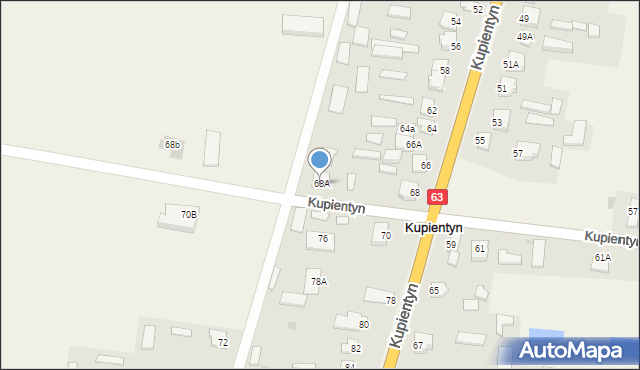 Kupientyn, Kupientyn, 68A, mapa Kupientyn