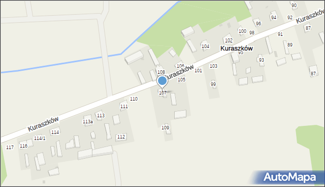 Kuraszków, Kuraszków, 107, mapa Kuraszków