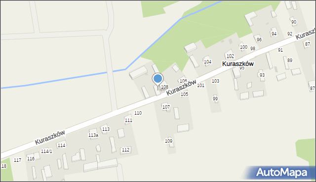 Kuraszków, Kuraszków, 108a, mapa Kuraszków