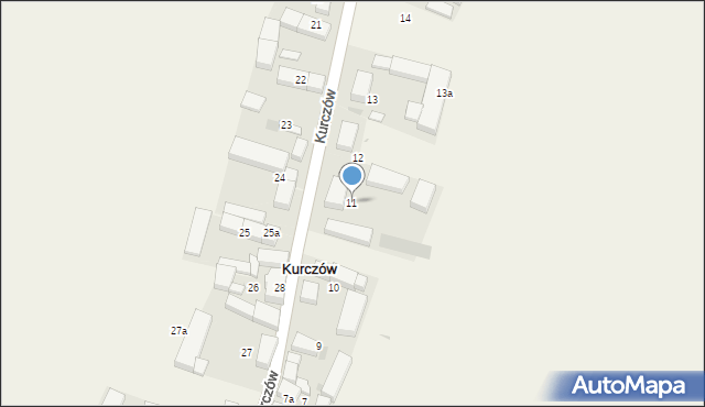 Kurczów, Kurczów, 11, mapa Kurczów