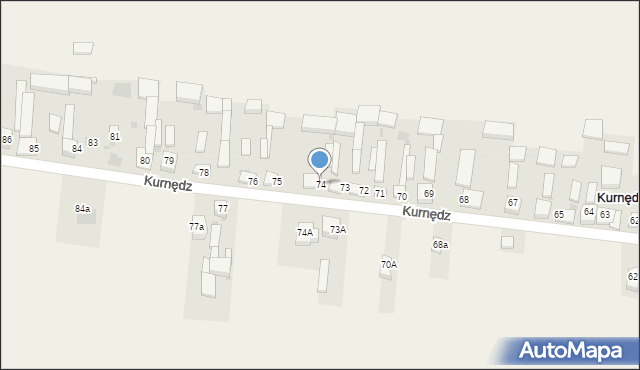 Kurnędz, Kurnędz, 74, mapa Kurnędz