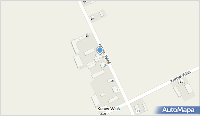 Kurów-Wieś, Kurów-Wieś, 17, mapa Kurów-Wieś