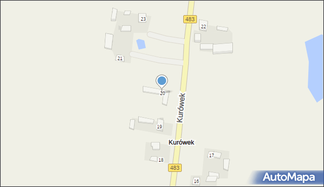 Kurówek, Kurówek, 20, mapa Kurówek